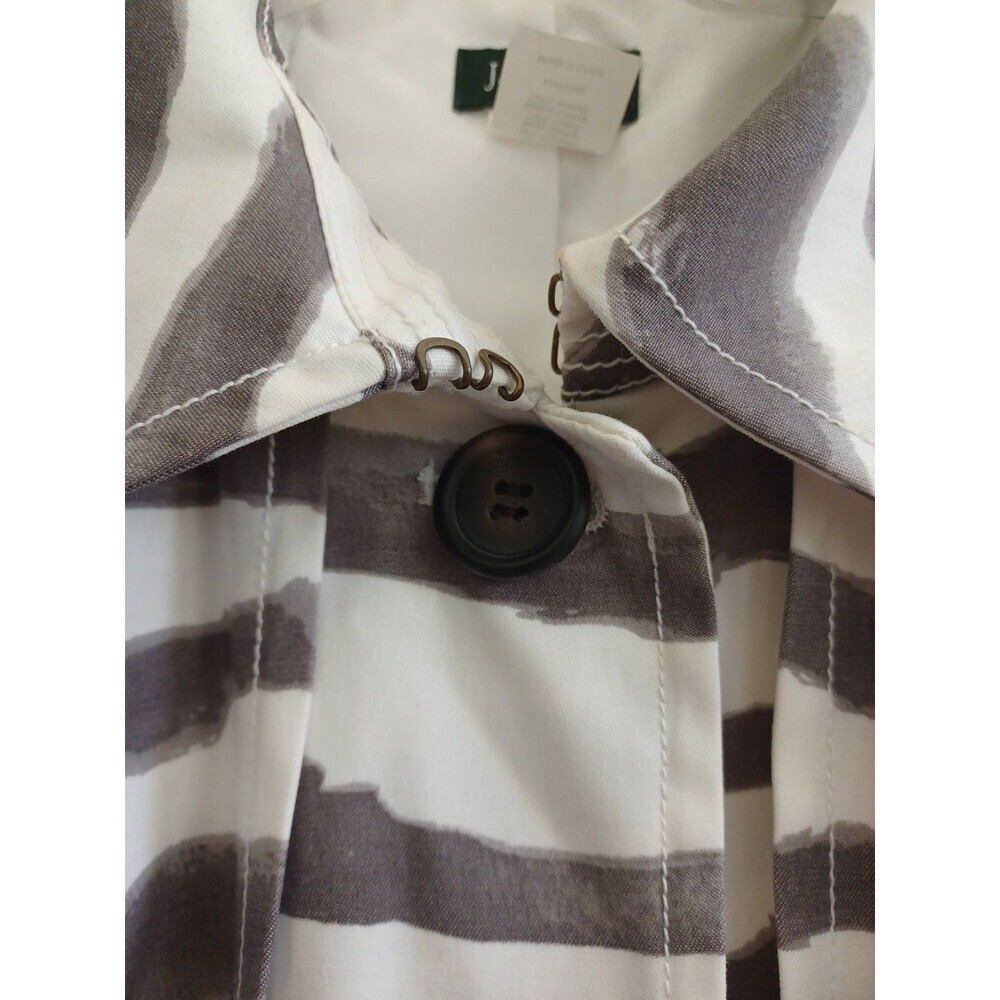 J.Crew zebra swing jacket 12 gray animal print cottonblend short trench classic - Picture 3 of 10